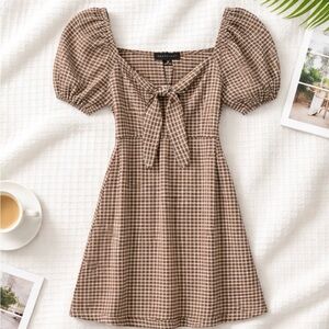 Sanctuary Brown Gingham Mini Dress